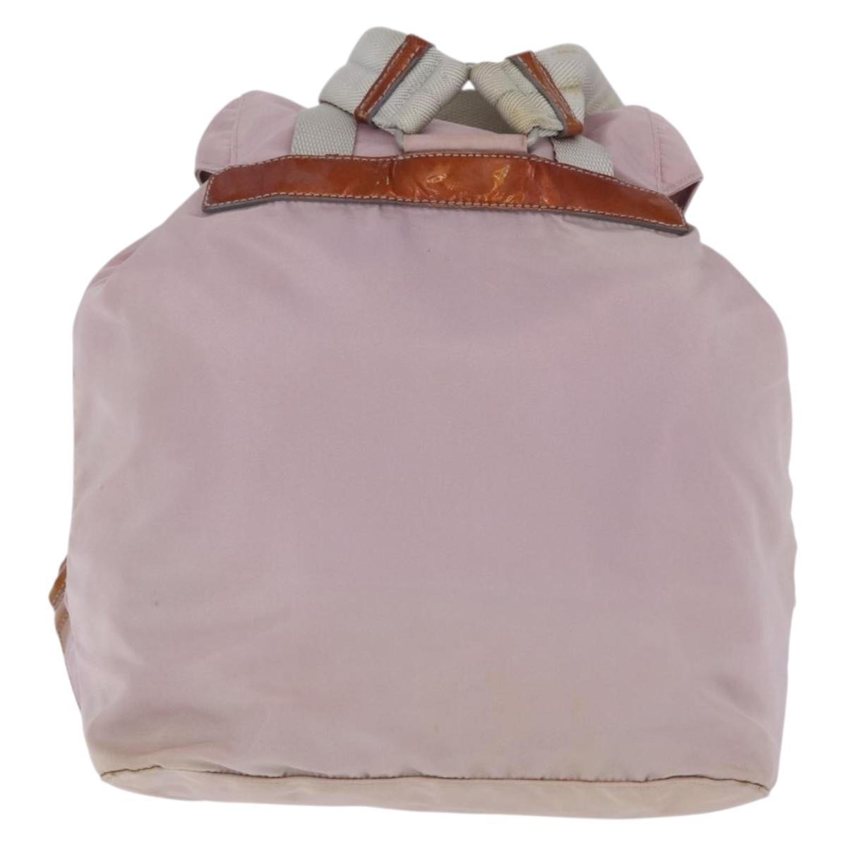 PRADA Backpack Nylon Pink Silver Auth 198471