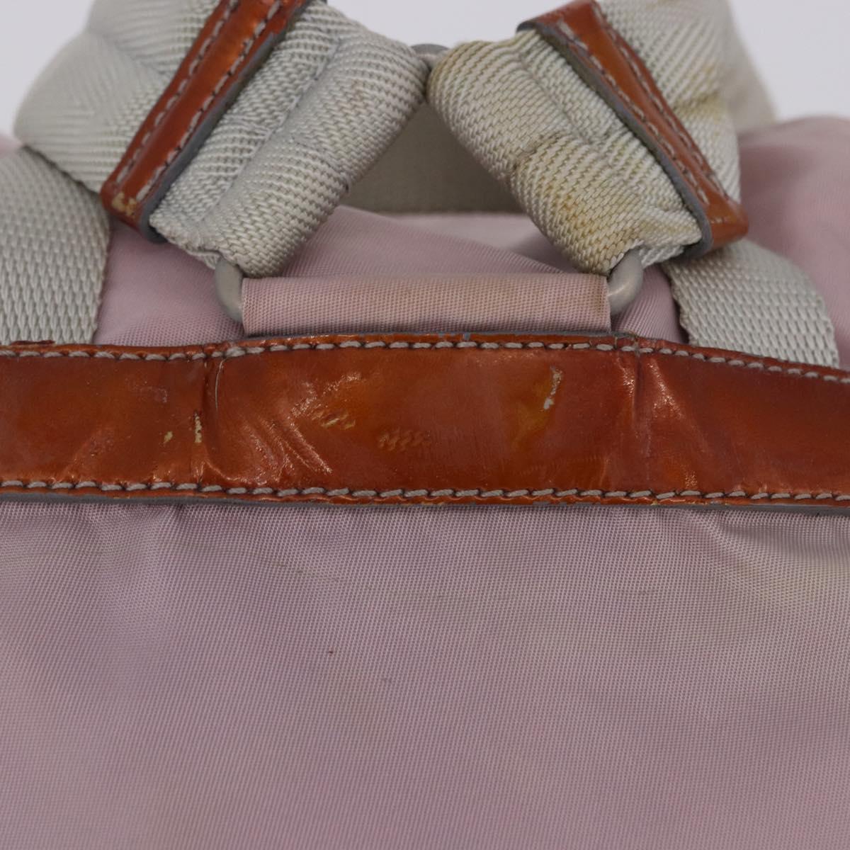 PRADA Backpack Nylon Pink Silver Auth 198471