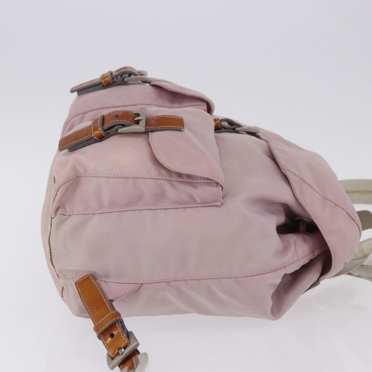 PRADA Backpack Nylon Pink Silver Auth 198471