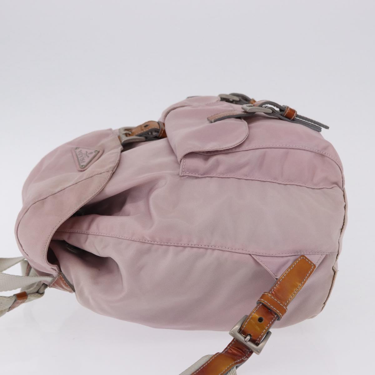PRADA Backpack Nylon Pink Silver Auth 198471