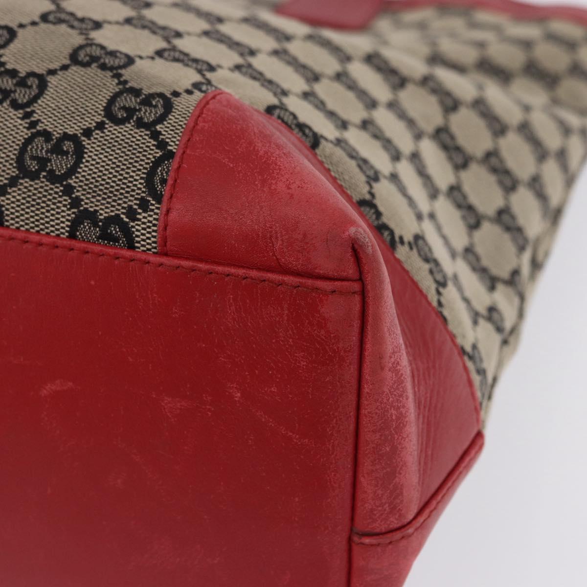 GUCCI GG Canvas Hand Bag Navy Red 02 1121 Auth 198477