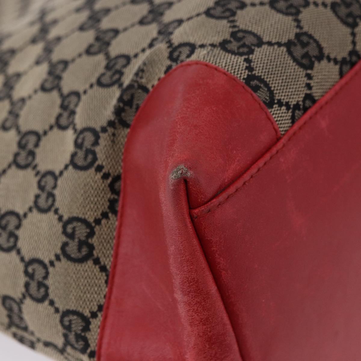 GUCCI GG Canvas Hand Bag Navy Red 02 1121 Auth 198477