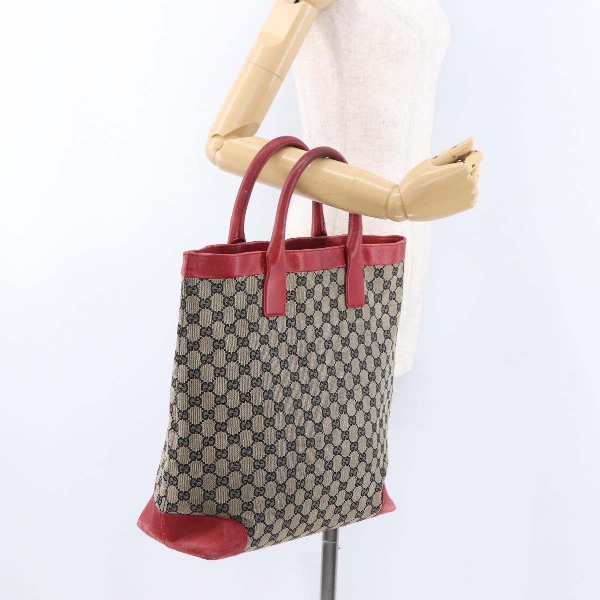 GUCCI GG Canvas Hand Bag Navy Red 02 1121 Auth 198477