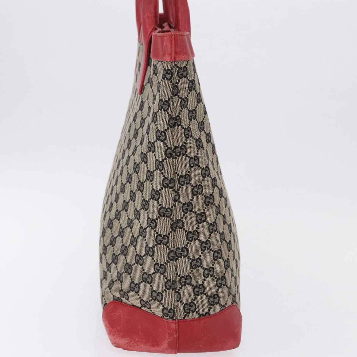 GUCCI GG Canvas Hand Bag Navy Red 02 1121 Auth 198477