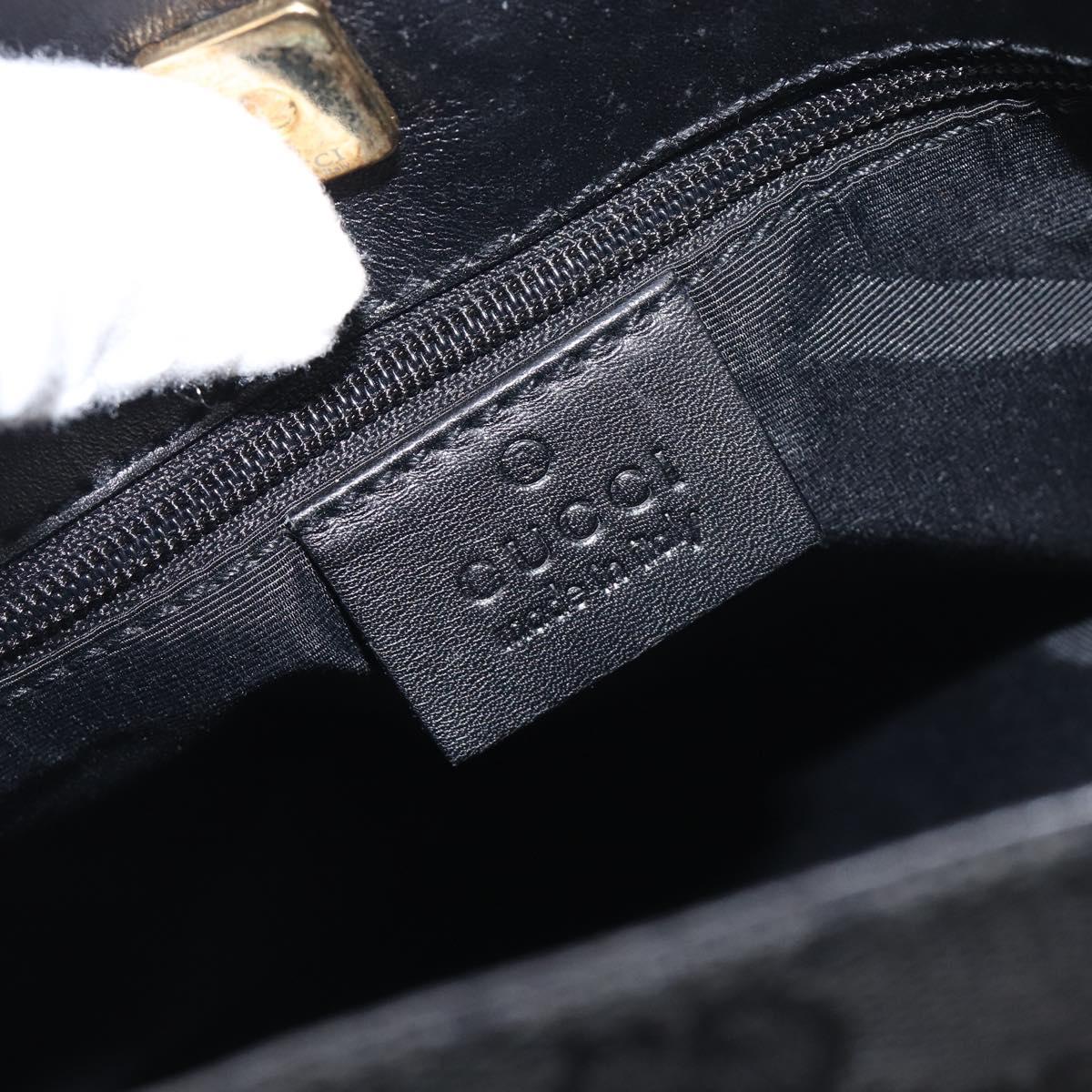 GUCCI GG Canvas Shoulder Bag Black Gold Tone 91761 Auth 198480A