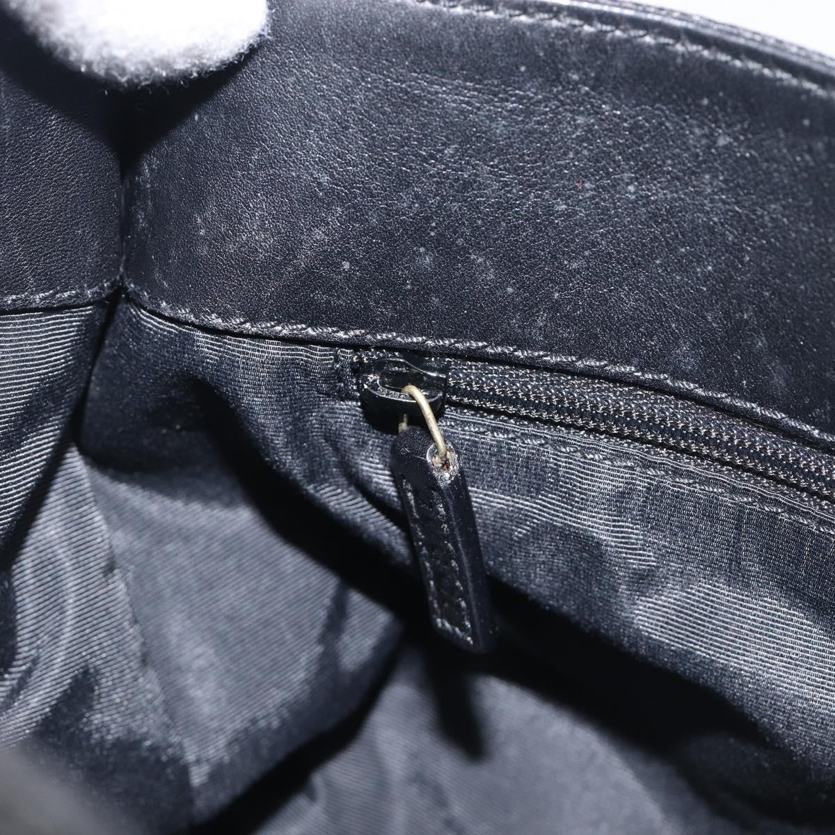 GUCCI GG Canvas Shoulder Bag Black Gold Tone 91761 Auth 198480A