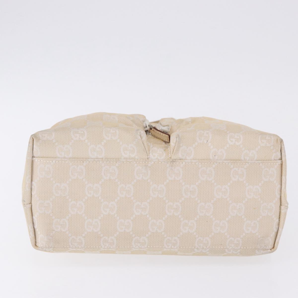 GUCCI GG Canvas Hand Bag Beige Silver 002 1080 Auth 198481
