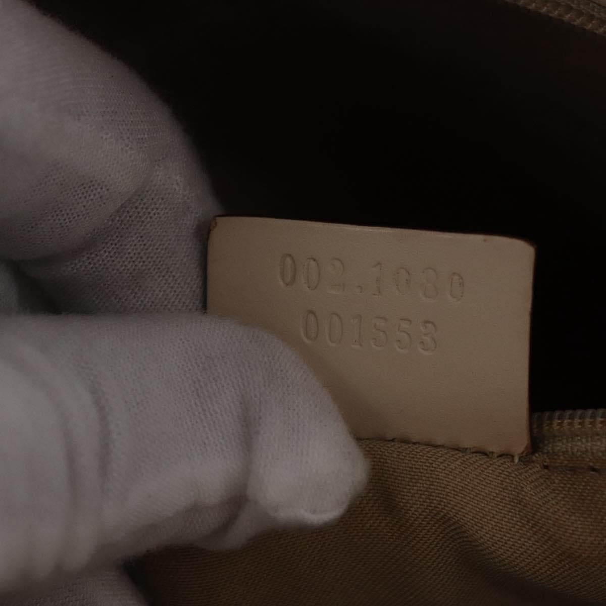 GUCCI GG Canvas Hand Bag Beige Silver 002 1080 Auth 198481