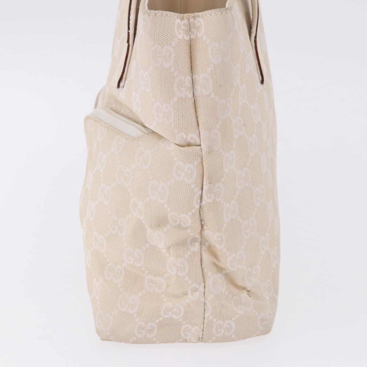 GUCCI GG Canvas Hand Bag Beige Silver 002 1080 Auth 198481
