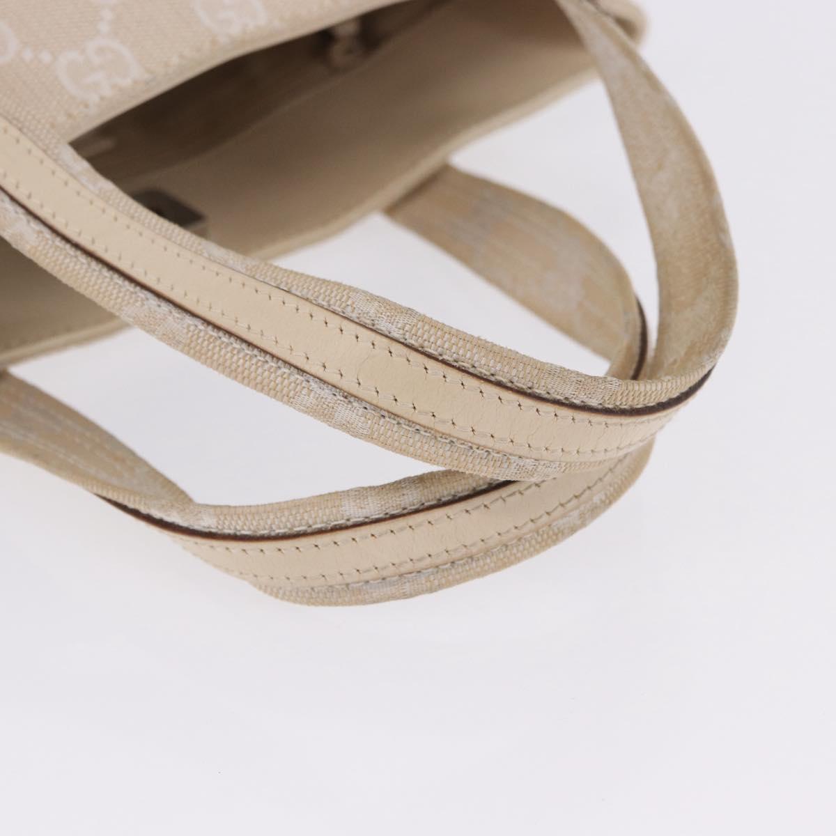 GUCCI GG Canvas Hand Bag Beige Silver 002 1080 Auth 198481