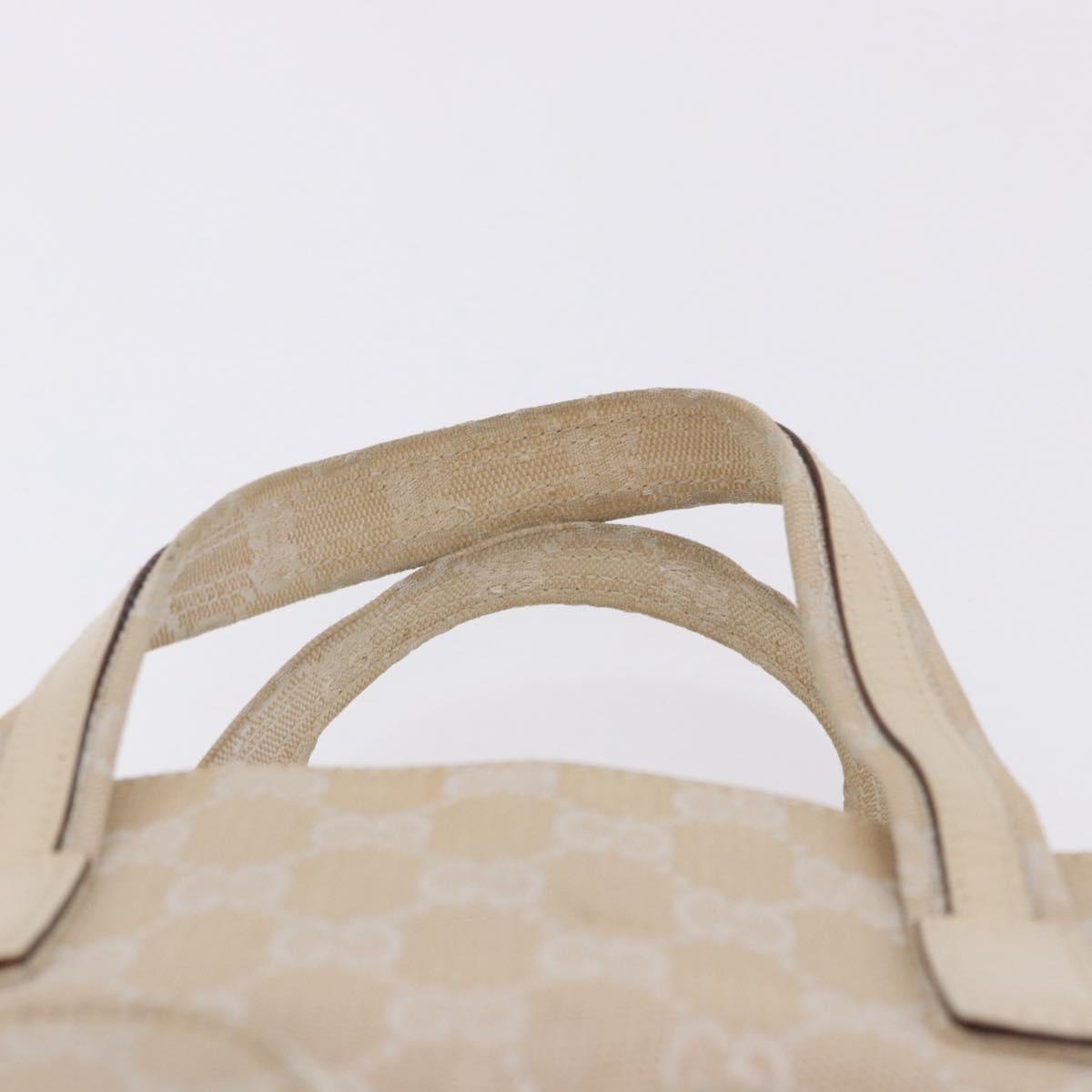 GUCCI GG Canvas Hand Bag Beige Silver 002 1080 Auth 198481