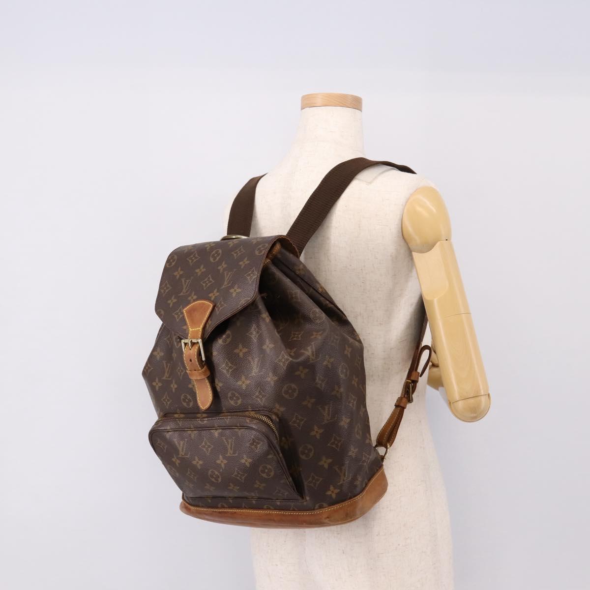 LOUIS VUITTON Monogram Montsouris GM Backpack M51135 LV Auth 198482