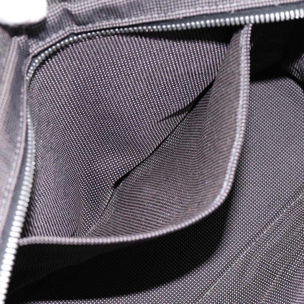 HERMES Her Line PM Hand Bag Canvas Gray Silver Auth 198484A