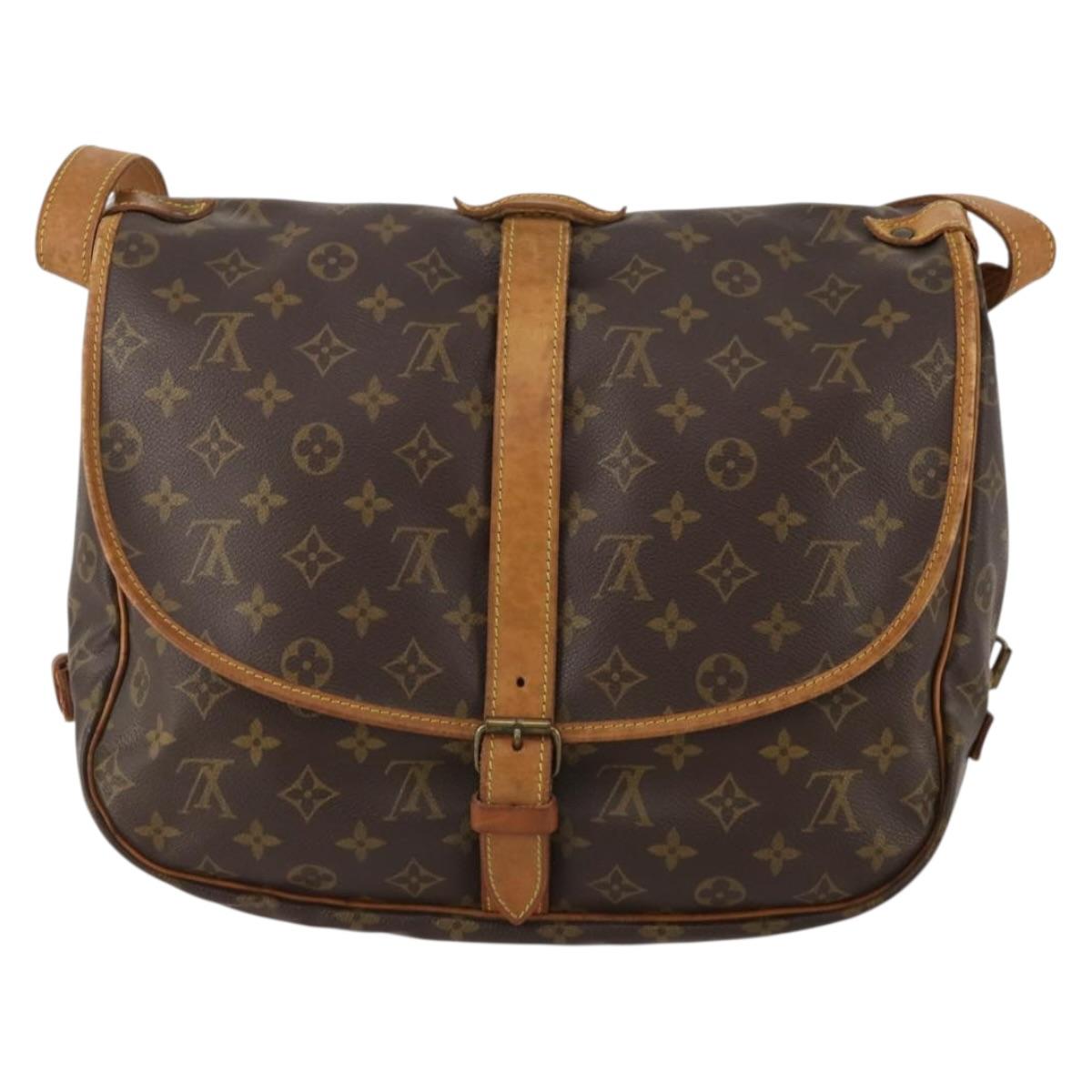 LOUIS VUITTON Monogram Saumur 35 Shoulder Bag M42254 LV Auth 198486