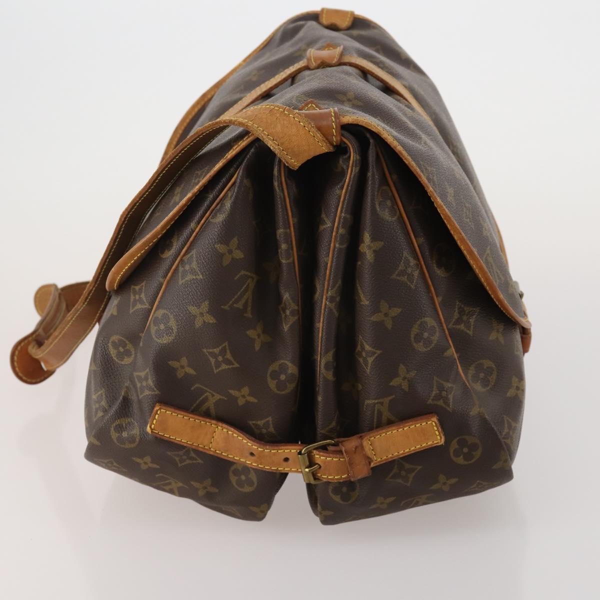 LOUIS VUITTON Monogram Saumur 35 Shoulder Bag M42254 LV Auth 198486