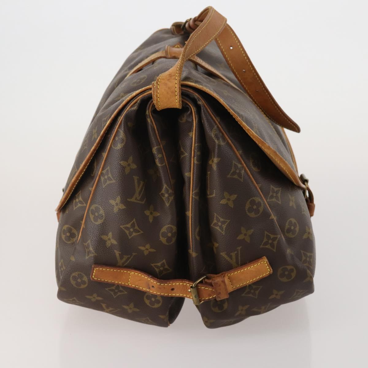 LOUIS VUITTON Monogram Saumur 35 Shoulder Bag M42254 LV Auth 198486