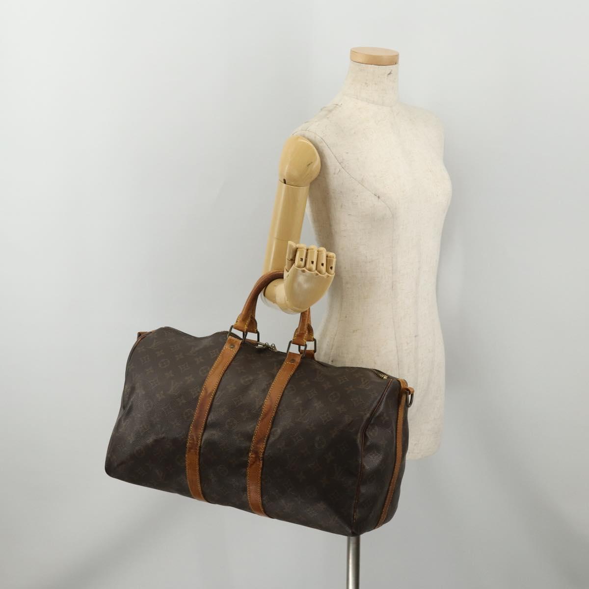 LOUIS VUITTON Monogram Keepall Bandouliere 45 Boston Bag M41418 LV Auth 198487