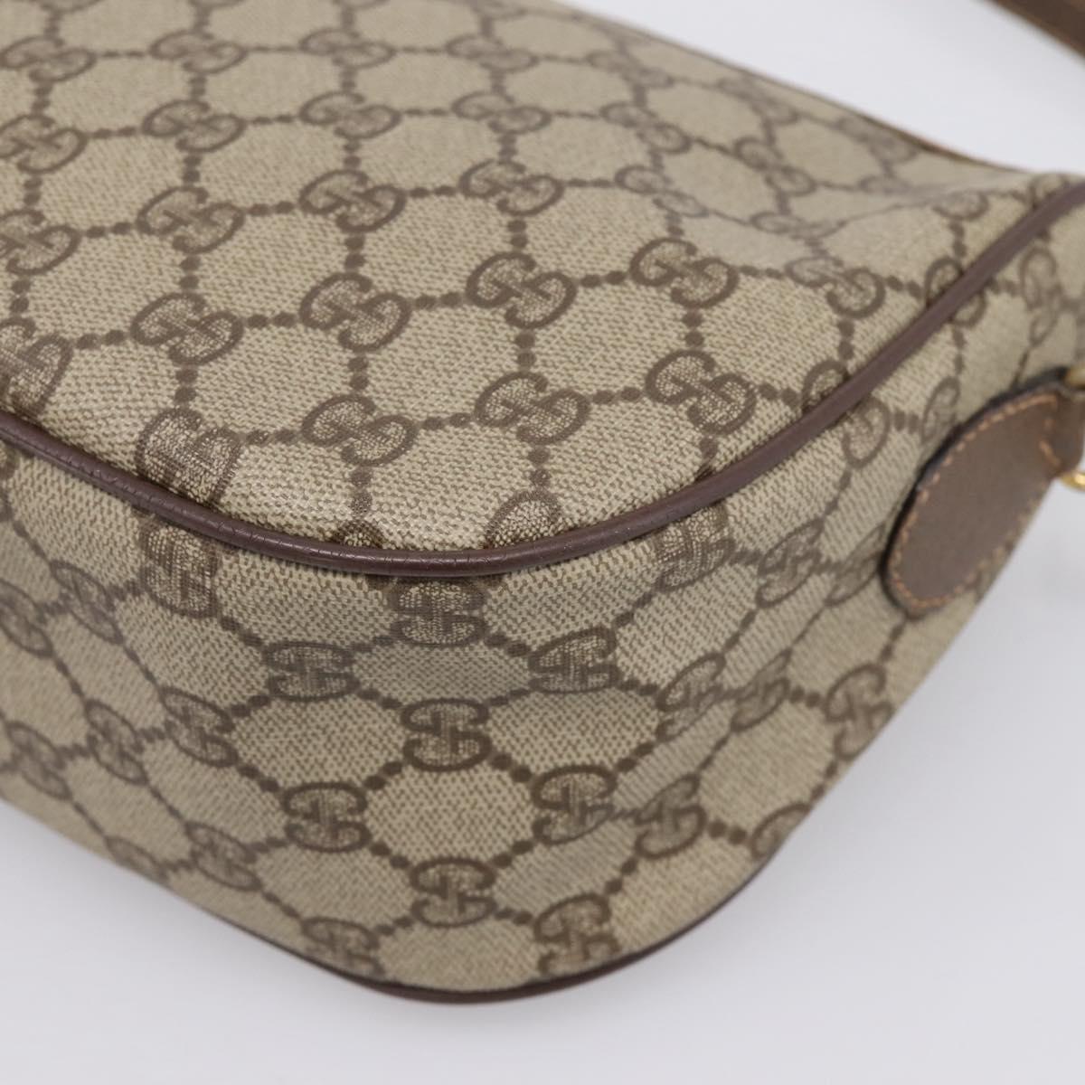 GUCCI GG Supreme Web Sherry Line Shoulder Bag PVC Beige 001 123 4002 Auth 198493