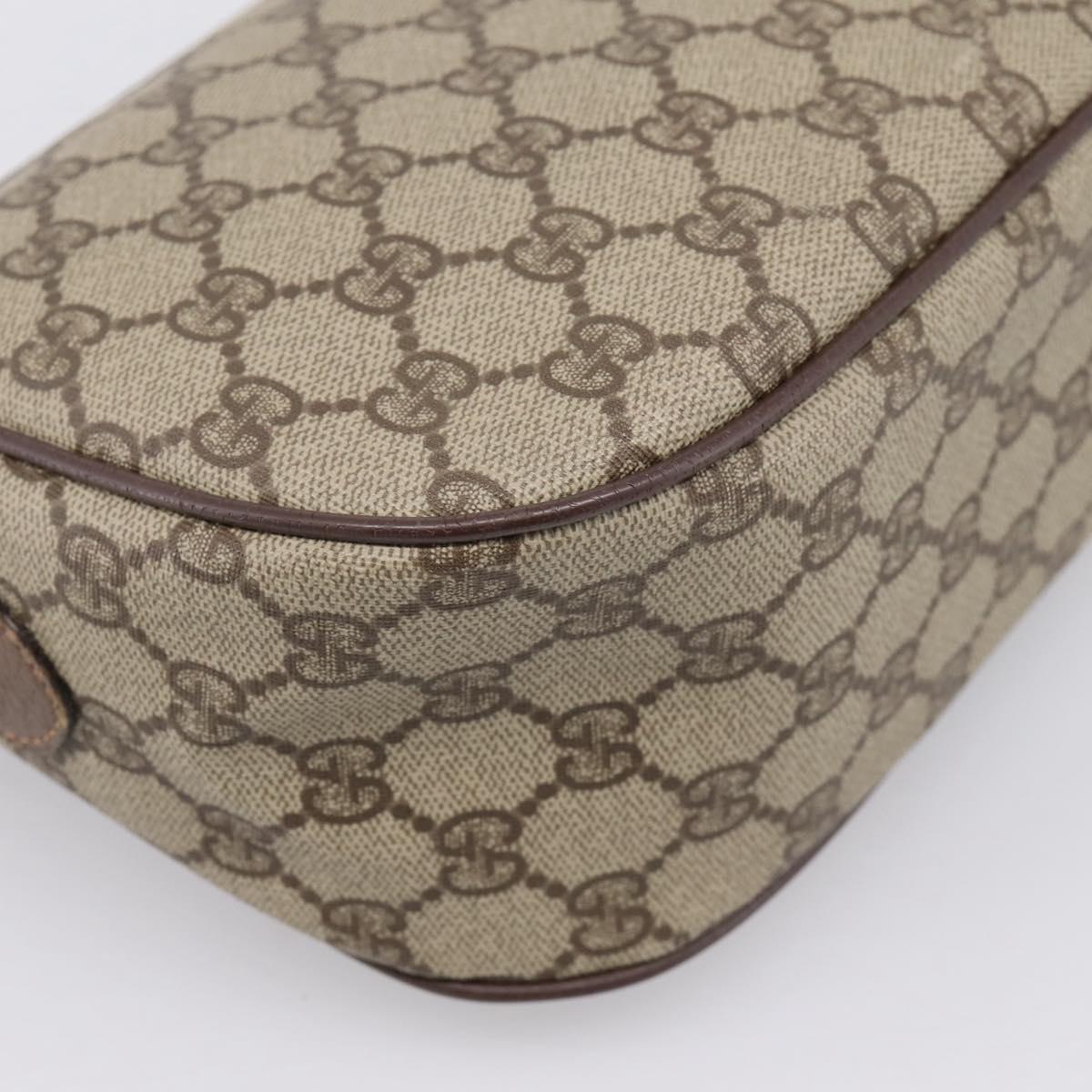 GUCCI GG Supreme Web Sherry Line Shoulder Bag PVC Beige 001 123 4002 Auth 198493