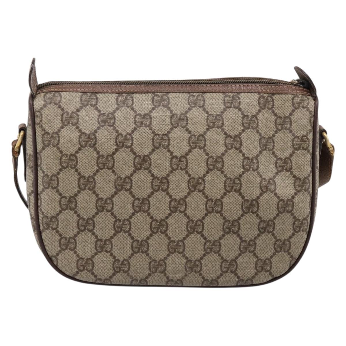 GUCCI GG Supreme Web Sherry Line Shoulder Bag PVC Beige 001 123 4002 Auth 198493