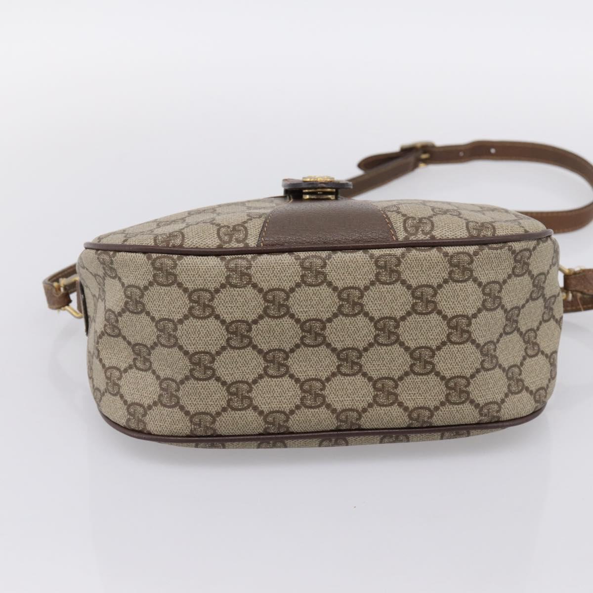 GUCCI GG Supreme Web Sherry Line Shoulder Bag PVC Beige 001 123 4002 Auth 198493