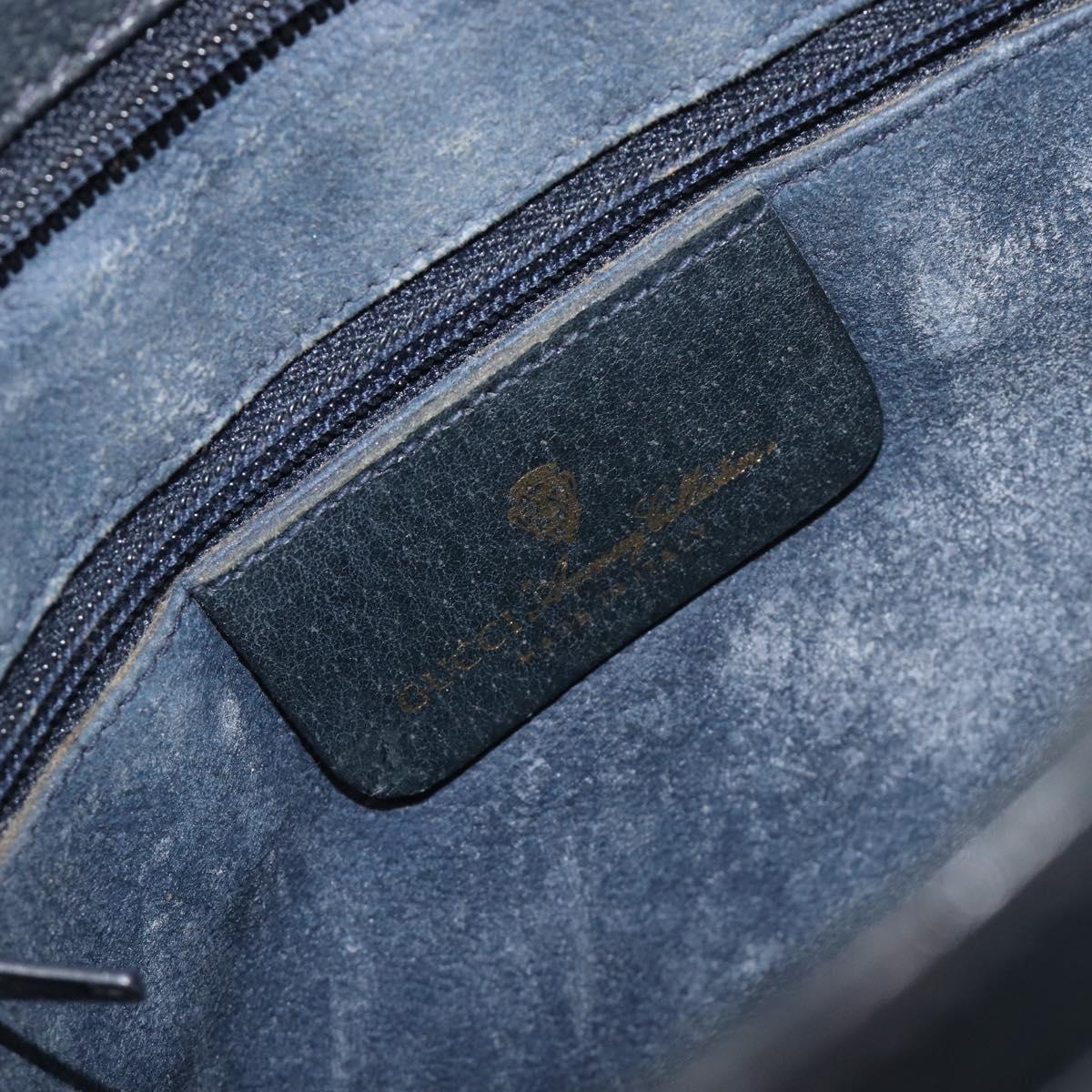 GUCCI GG Supreme Sherry Line Shoulder Bag PVC Navy Gold 904 02 035 Auth 198494