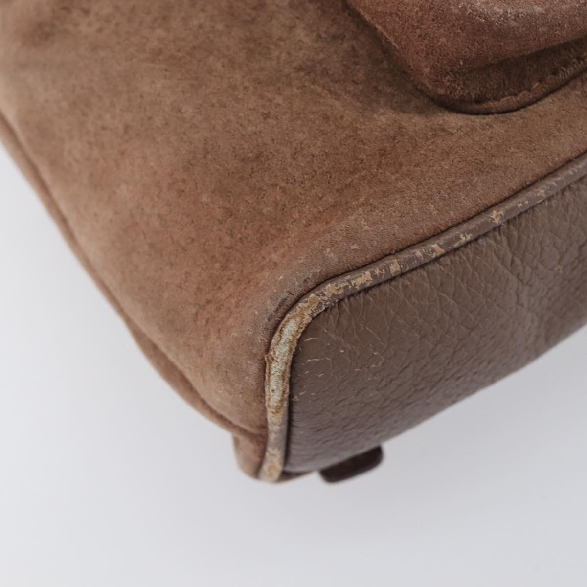 GUCCI Bamboo Backpack Suede Brown Gold Tone 003 2058 0030 Auth 198495