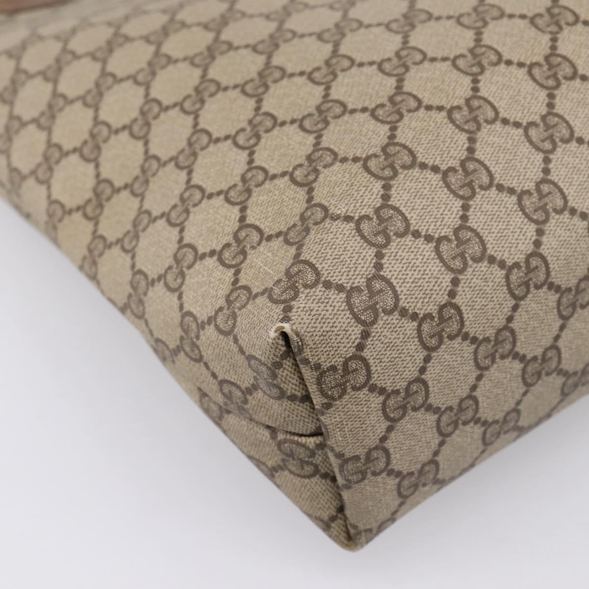 GUCCI GG Supreme Web Sherry Line Tote Bag PVC Beige Gold 39.02.003 Auth 198497