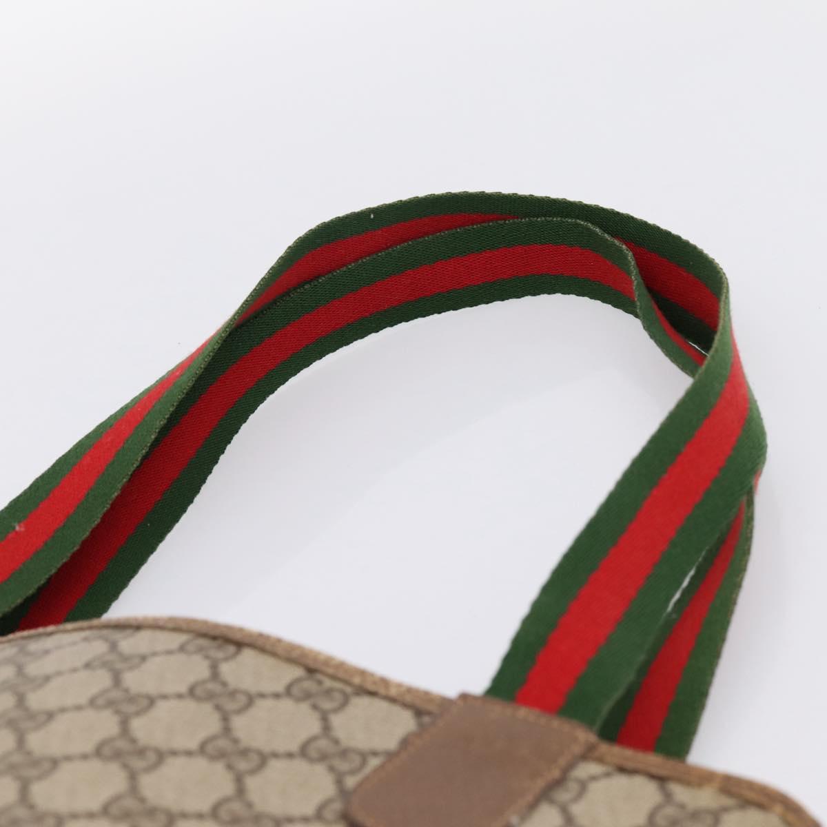 GUCCI GG Supreme Web Sherry Line Tote Bag PVC Beige Gold 39.02.003 Auth 198497