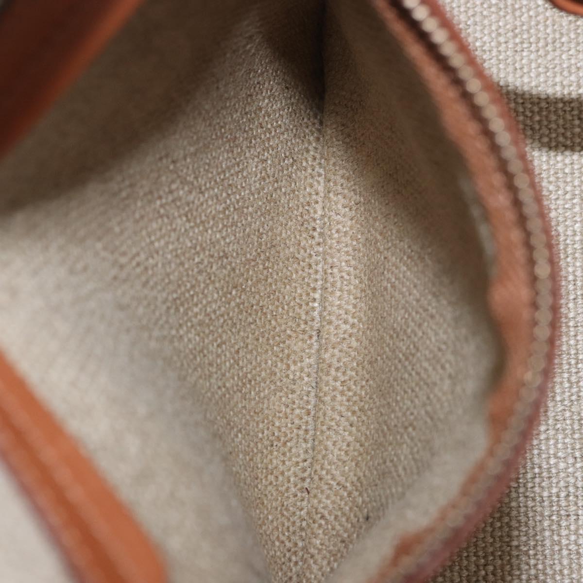 CELINE Luggage Phantom Hand Bag Canvas Beige Gold Tone Auth 198501A