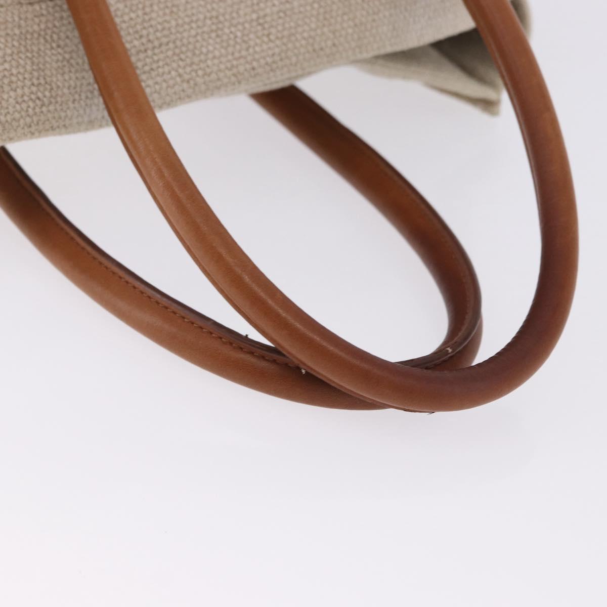 CELINE Luggage Phantom Hand Bag Canvas Beige Gold Tone Auth 198501A