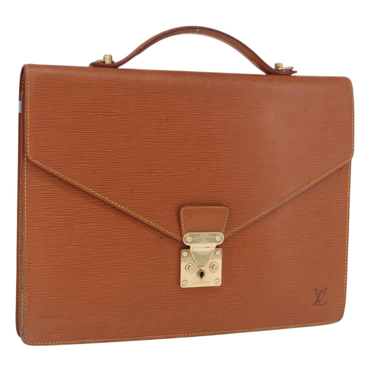 LOUIS VUITTON Epi Porte Documents Bandouliere Zipangu Gold M54468 LV Auth 198503