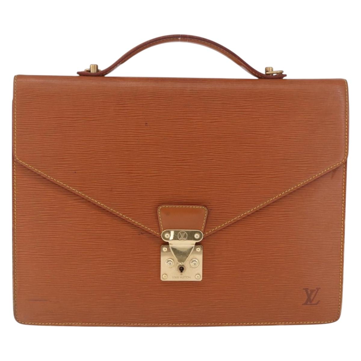 LOUIS VUITTON Epi Porte Documents Bandouliere Zipangu Gold M54468 LV Auth 198503
