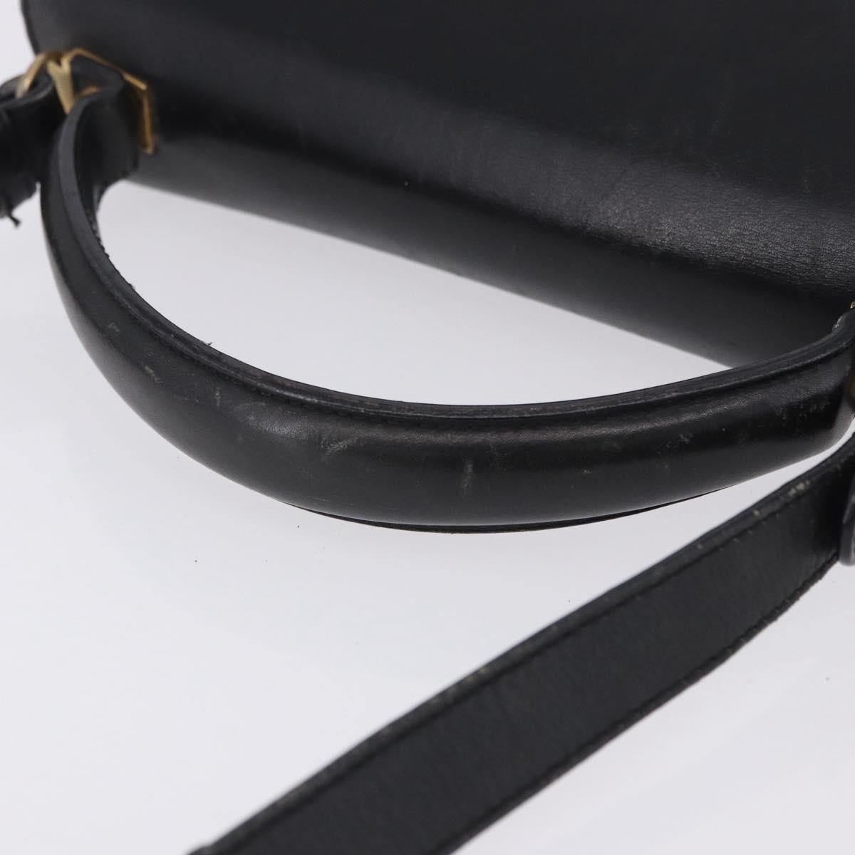 Salvatore Ferragamo Hand Bag Leather 2way Black Gold Tone Auth 198519