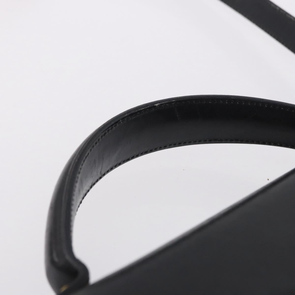 Salvatore Ferragamo Hand Bag Leather 2way Black Gold Tone Auth 198519