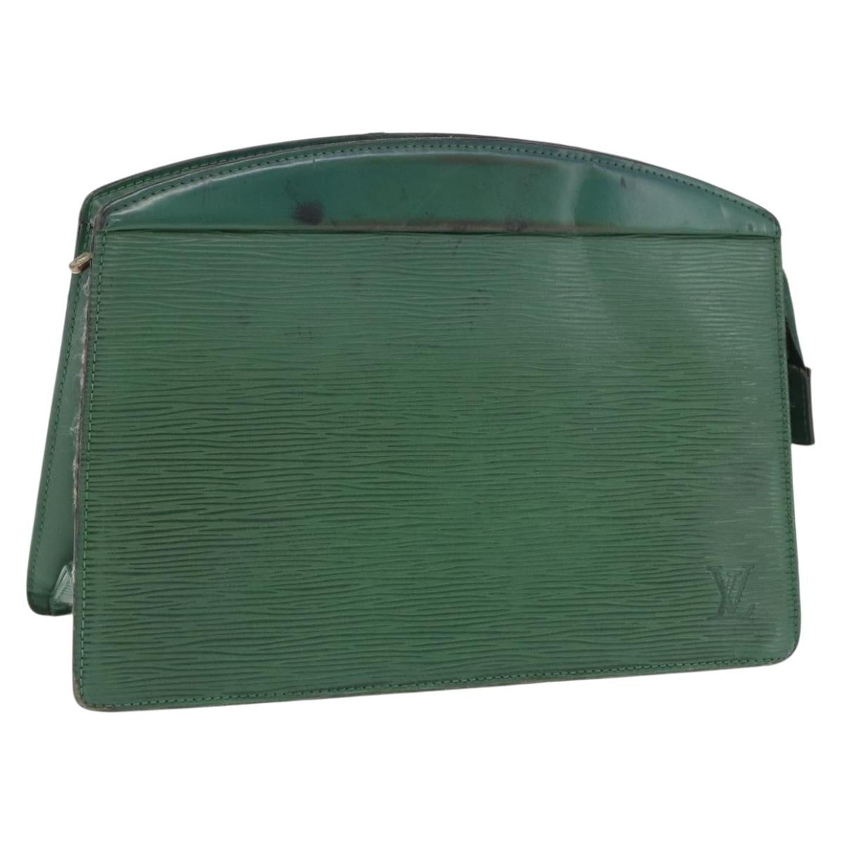 LOUIS VUITTON Epi Montaigne 27 Clutch Bag Green M52654 LV Auth 198520