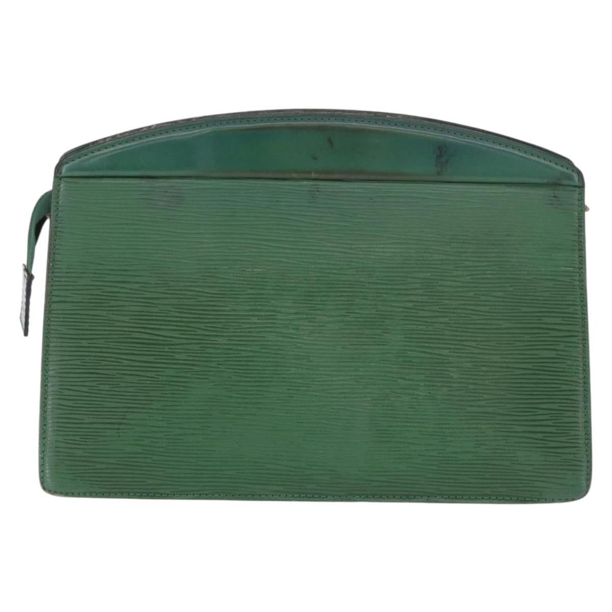 LOUIS VUITTON Epi Montaigne 27 Clutch Bag Green M52654 LV Auth 198520