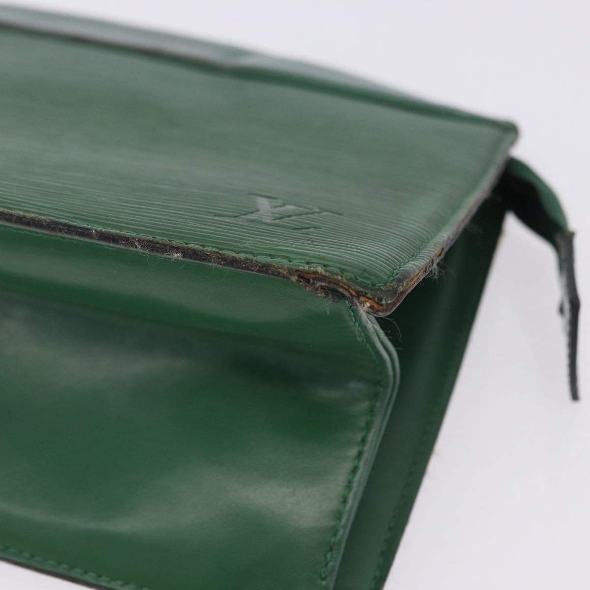 LOUIS VUITTON Epi Montaigne 27 Clutch Bag Green M52654 LV Auth 198520