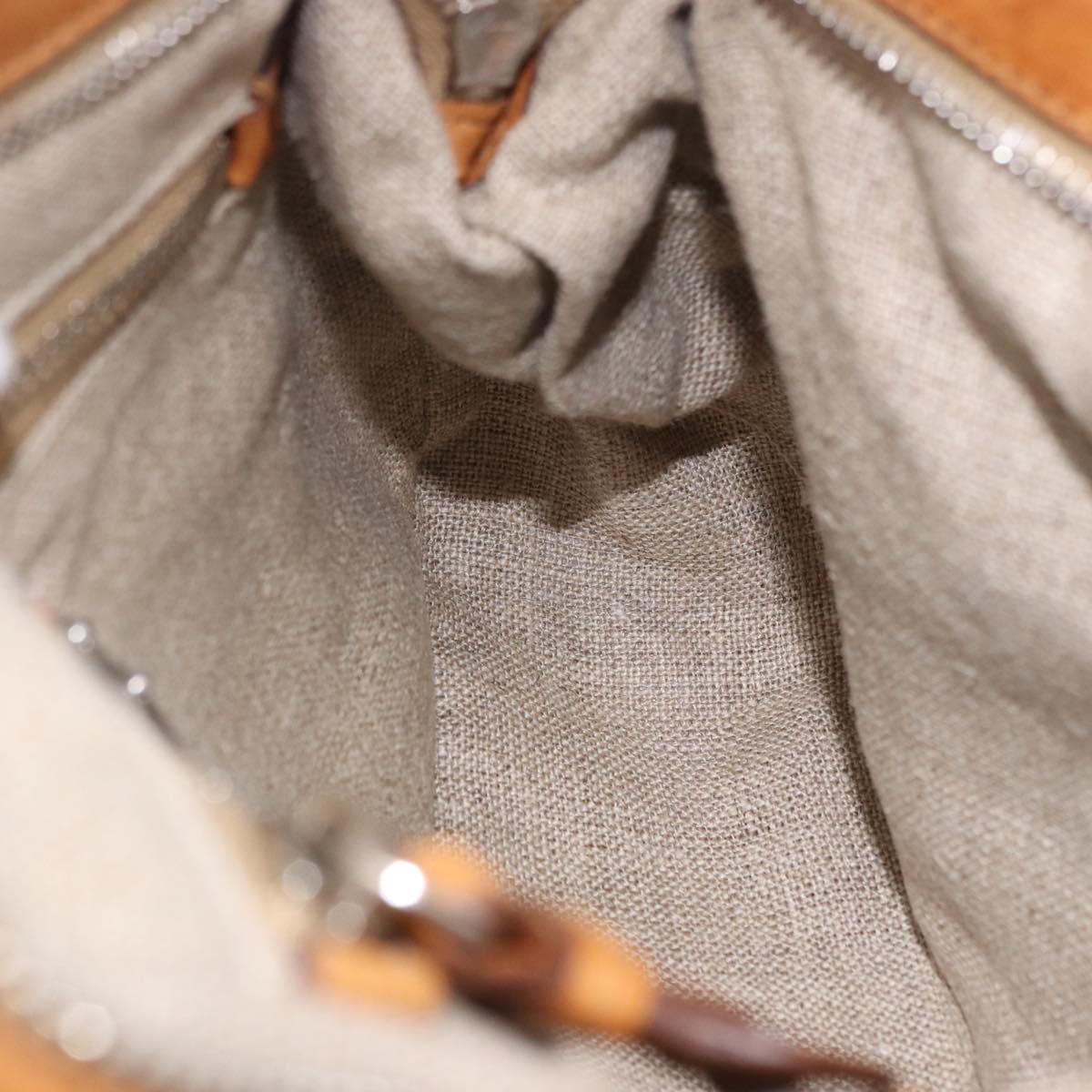 Miu Miu Hand Bag Leather Brown Silver Auth 198523A