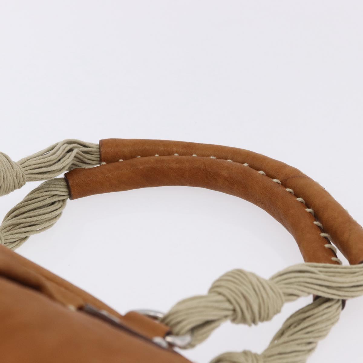Miu Miu Hand Bag Leather Brown Silver Auth 198523A
