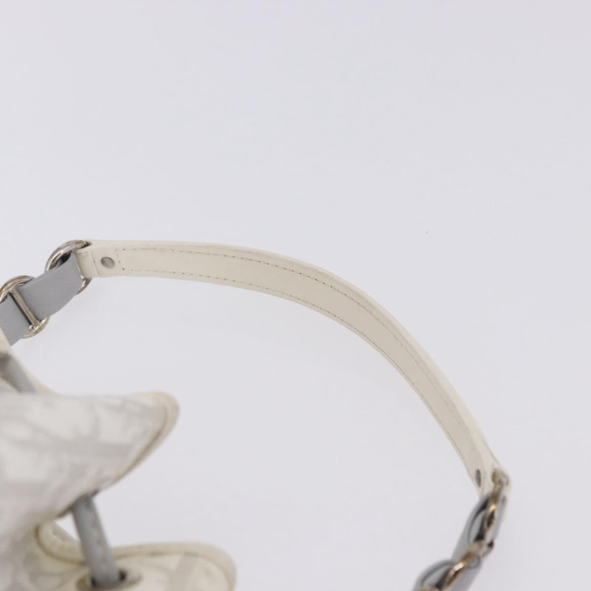 Christian Dior Trotter Romantic Chain Shoulder Bag PVC White Silver Auth 198528V