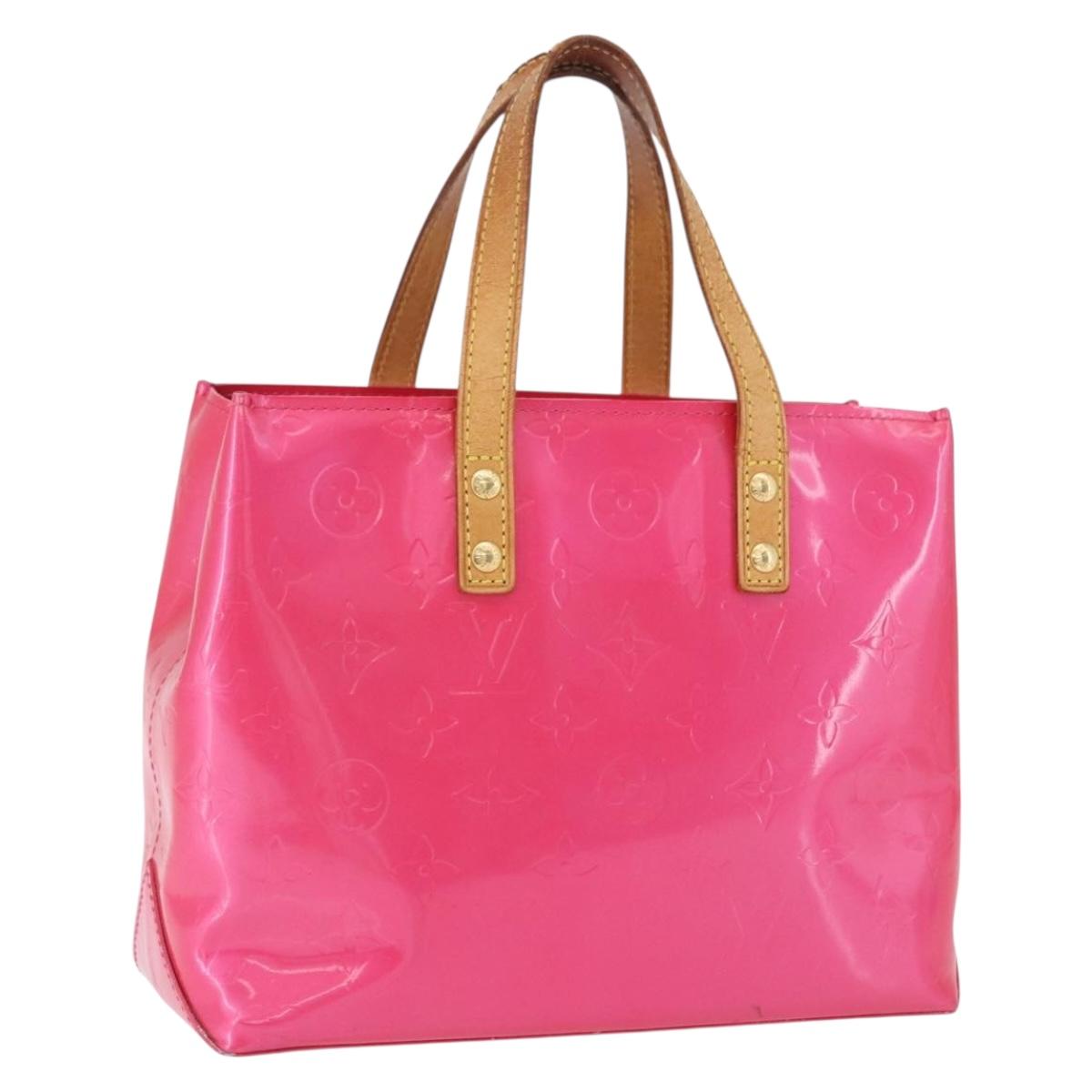LOUIS VUITTON Monogram Vernis Reade PM Hand Bag Fuchsia Pink M91221 Auth 198531