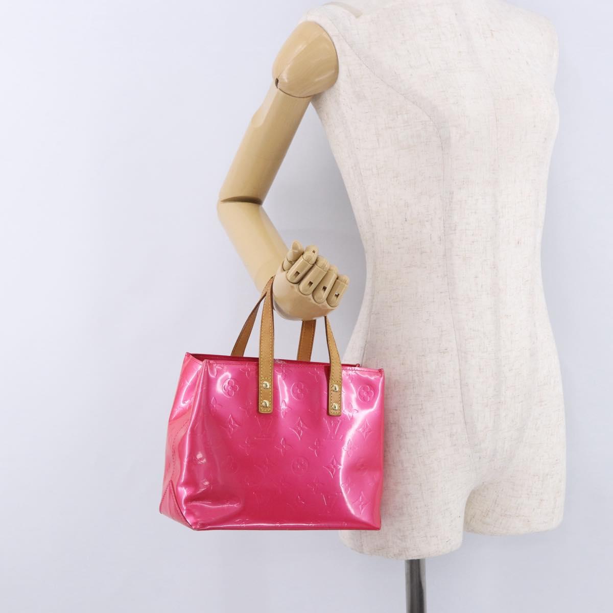 LOUIS VUITTON Monogram Vernis Reade PM Hand Bag Fuchsia Pink M91221 Auth 198531