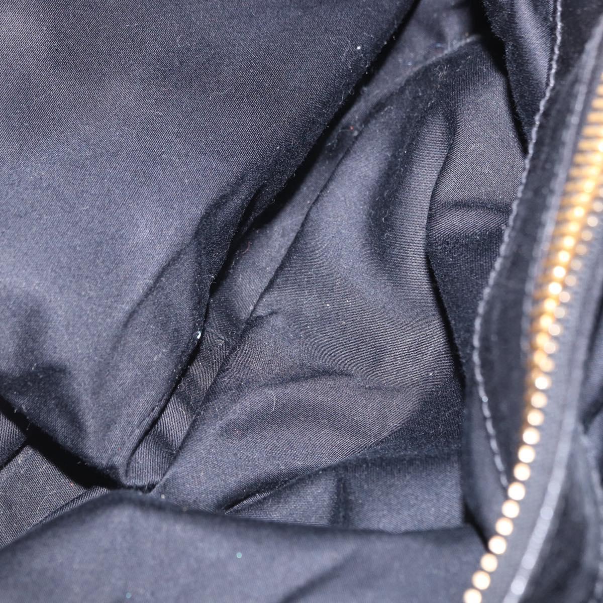 Miu Miu Hand Bag Vitellolux 2way Black Gold Auth 198533A