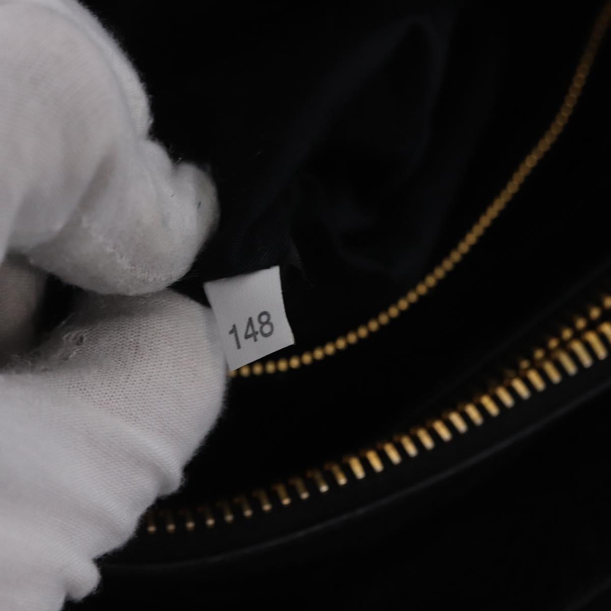 Miu Miu Hand Bag Vitellolux 2way Black Gold Auth 198533A
