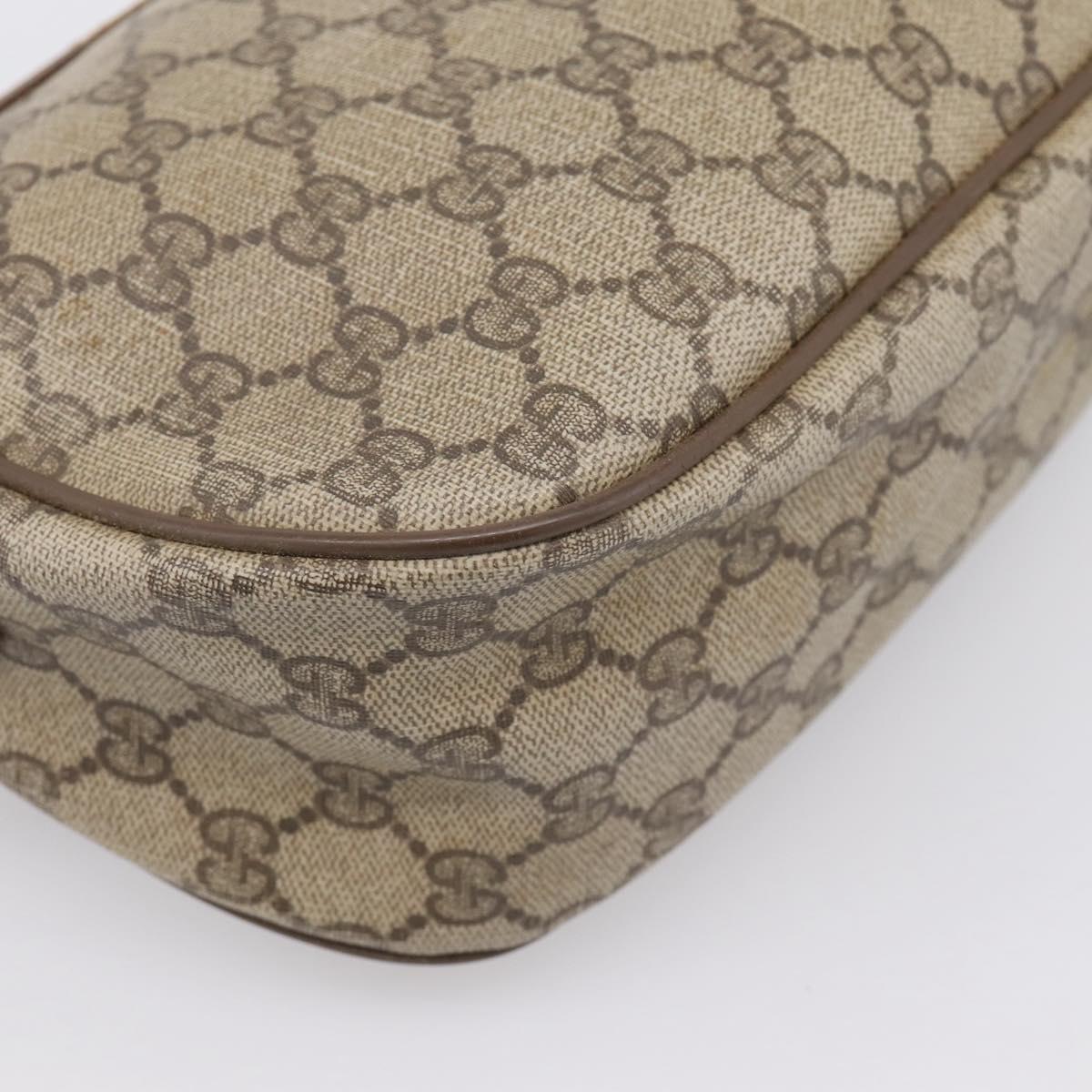 GUCCI GG Supreme Web Sherry Line Bag PVC Beige Gold 56 02 032 Auth 198534