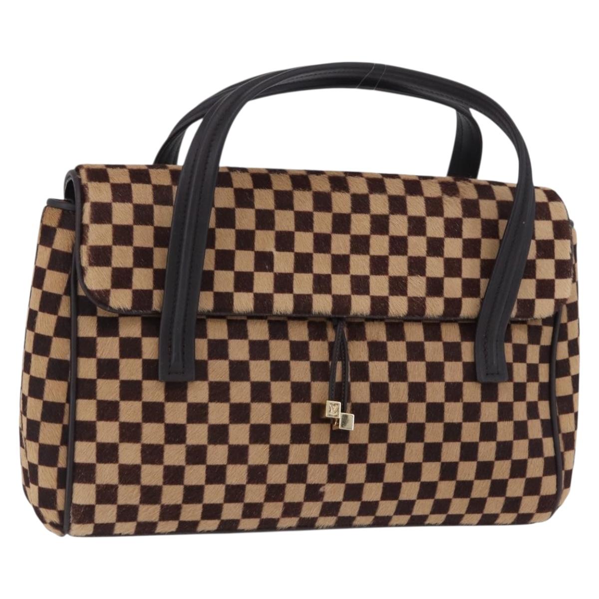 LOUIS VUITTON Damie Sovage Lion Hand Bag Black M92131 LV Auth 198535A