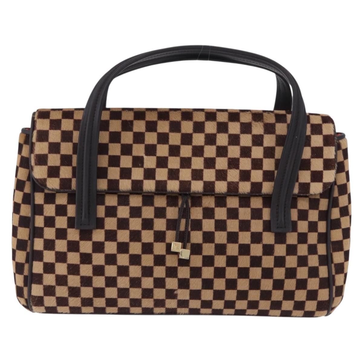 LOUIS VUITTON Damie Sovage Lion Hand Bag Black M92131 LV Auth 198535A