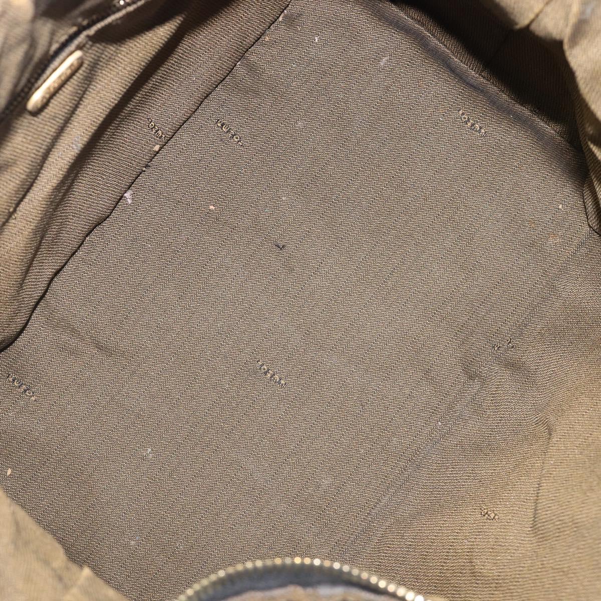 FENDI Zucca Canvas Vanity Hand Bag Black Brown Auth 198536
