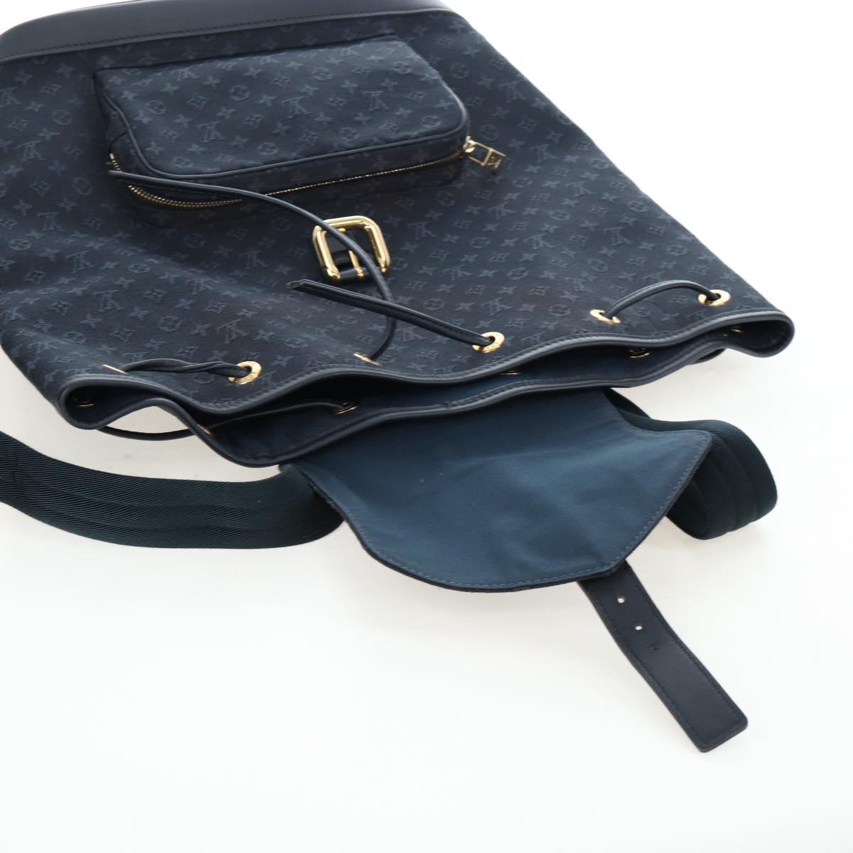 LOUIS VUITTON Monogram Mini Montsouris GM Backpack TST Blue M92455 Auth 198542V